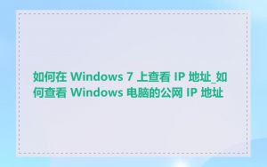 如何在 Windows 7 上查看 IP 地址_如何查看 Windows 电脑的公网 IP 地址