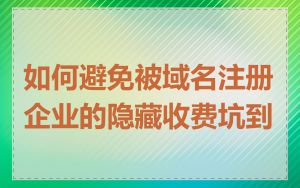 如何避免被域名注册企业的隐藏收费坑到