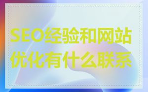 SEO经验和网站优化有什么联系