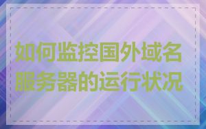 如何监控国外域名服务器的运行状况