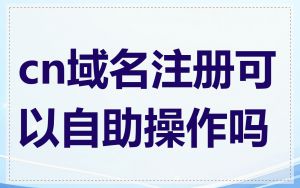 cn域名注册可以自助操作吗