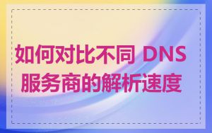 如何对比不同 DNS 服务商的解析速度