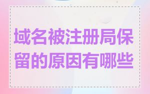 域名被注册局保留的原因有哪些
