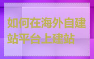 如何在海外自建站平台上建站