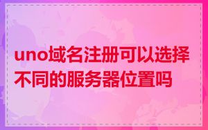 uno域名注册可以选择不同的服务器位置吗