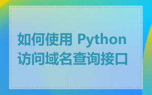 如何使用 Python 访问域名查询接口