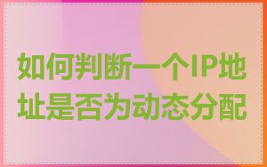 如何判断一个IP地址是否为动态分配