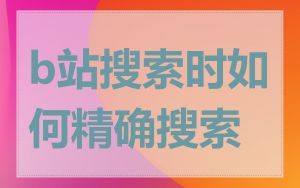 b站搜索时如何精确搜索