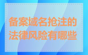 备案域名抢注的法律风险有哪些