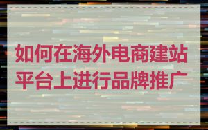 如何在海外电商建站平台上进行品牌推广