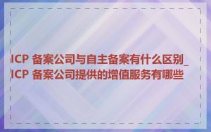 ICP 备案公司与自主备案有什么区别_ICP 备案公司提供的增值服务有哪些