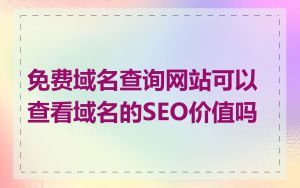 免费域名查询网站可以查看域名的SEO价值吗