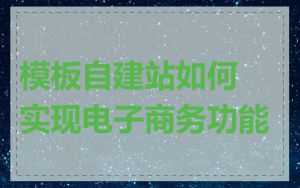 模板自建站如何实现电子商务功能