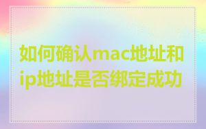 如何确认mac地址和ip地址是否绑定成功