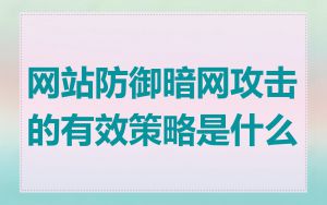 网站防御暗网攻击的有效策略是什么