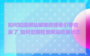 如何知道网站被哪些搜索引擎收录了_如何定期检查网站收录状态