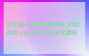 如何进行反向域名解析_如何使用 dig 命令进行域名解析