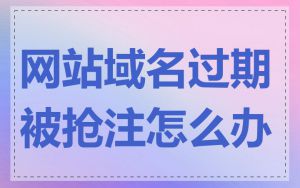 网站域名过期被抢注怎么办