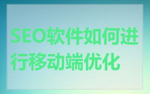 SEO软件如何进行移动端优化