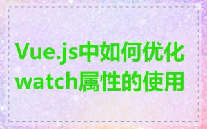 Vue.js中如何优化watch属性的使用