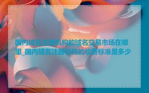 国内域名注册机构的域名交易市场在哪里_国内域名注册机构的收费标准是多少