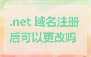 .net 域名注册后可以更改吗