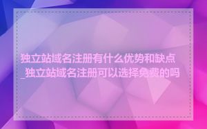 独立站域名注册有什么优势和缺点_独立站域名注册可以选择免费的吗
