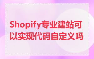 Shopify专业建站可以实现代码自定义吗