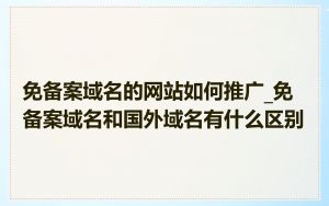 免备案域名的网站如何推广_免备案域名和国外域名有什么区别