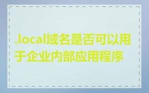 .local域名是否可以用于企业内部应用程序