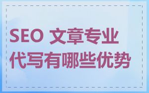 SEO 文章专业代写有哪些优势