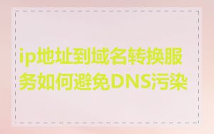 ip地址到域名转换服务如何避免DNS污染