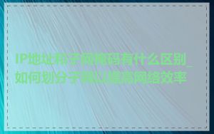 IP地址和子网掩码有什么区别_如何划分子网以提高网络效率