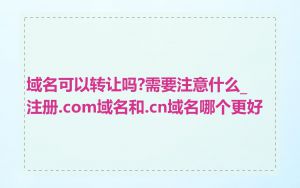 域名可以转让吗?需要注意什么_注册.com域名和.cn域名哪个更好