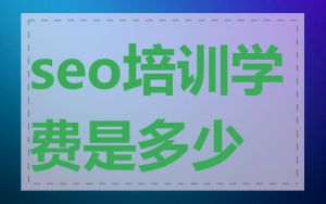 seo培训学费是多少