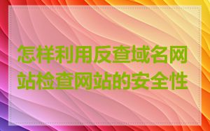 怎样利用反查域名网站检查网站的安全性