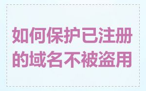 如何保护已注册的域名不被盗用