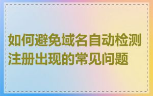 如何避免域名自动检测注册出现的常见问题