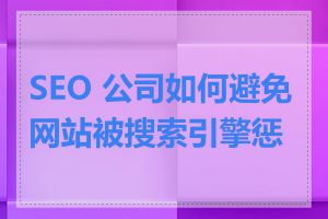 SEO 公司如何避免网站被搜索引擎惩罚