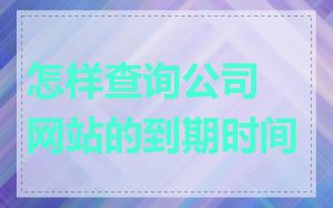 怎样查询公司网站的到期时间