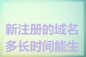 新注册的域名多长时间能生效