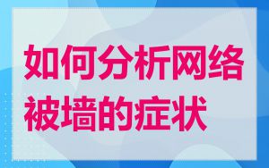 如何分析网络被墙的症状