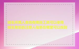 域名所属人查询有哪些工具可以使用_域名背后的注册人信息在哪里可以找到