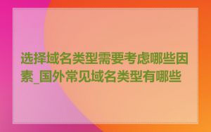 选择域名类型需要考虑哪些因素_国外常见域名类型有哪些