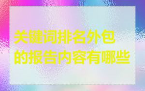 关键词排名外包的报告内容有哪些