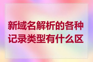 新域名解析的各种记录类型有什么区别