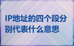 IP地址的四个段分别代表什么意思
