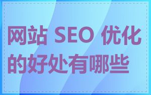 网站 SEO 优化的好处有哪些