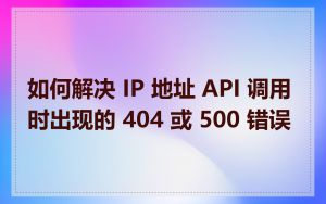 如何解决 IP 地址 API 调用时出现的 404 或 500 错误