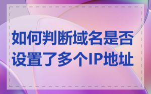 如何判断域名是否设置了多个IP地址